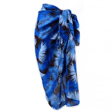 Paréo bleu et noir feuillage