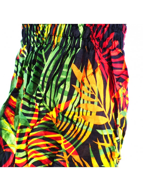robe enfant couleur jamaique motifs feuiillage tropical