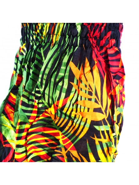 robe enfant couleur jamaique motifs feuiillage tropical