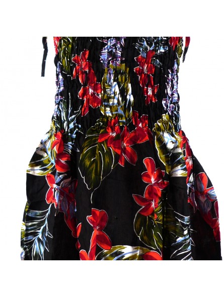 robe enfant couleur noire bouquet de frangipane