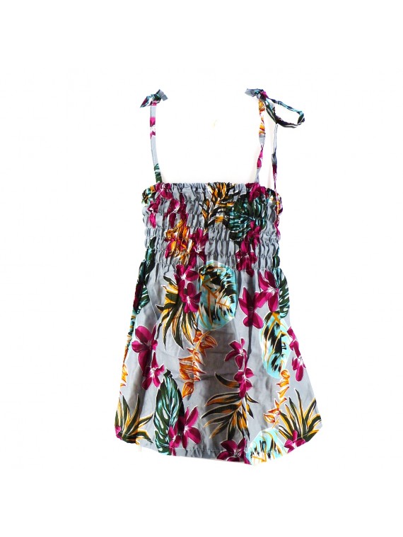 robe enfant couleur grise bouquet de frangipane