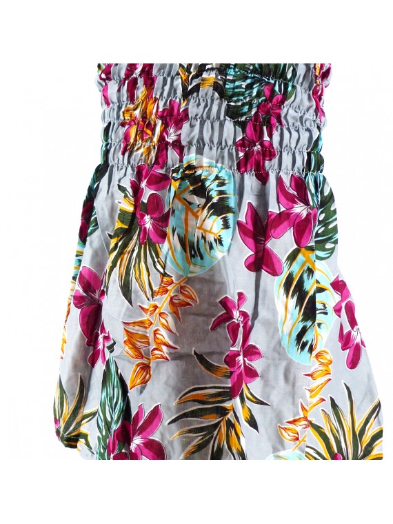 robe enfant couleur grise bouquet de frangipane