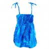 robe enfant couleur bleu motif feuillage tropical stylisé