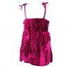 robe enfant couleur rose motifs feuillage tropical stylisé