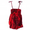 robe enfant rouge feuillage tropical stylisé