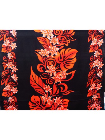 Tissu noir et rouge frise Vaïrao 100% viscose