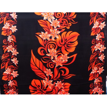 Tissu noir et rouge frise Vaïrao 100% viscose