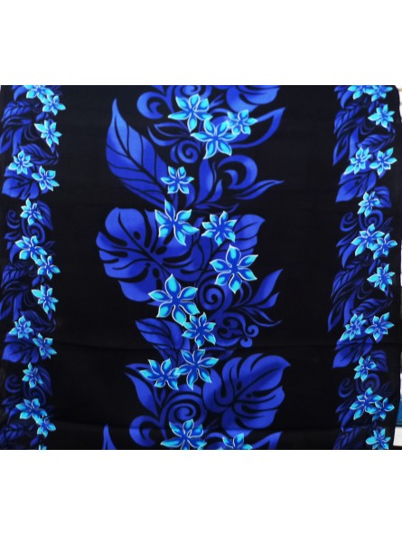Tissu noir et bleu frise Vaïrao