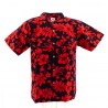 Chemise Hawaïenne 14/16 ans noire hibiscus rouge