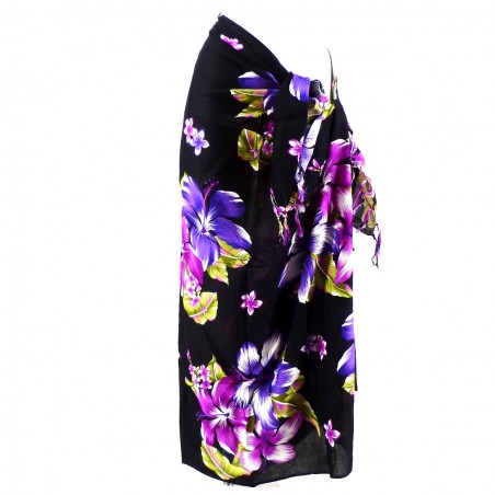 Paréo noir et violet hibiscus sinensis
