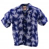 Chemise Hawaïenne bleu marine Palmeraie