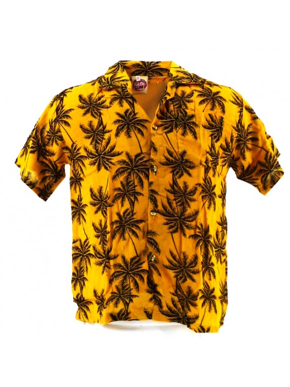 Chemise Hawaïenne jaune Palmeraie