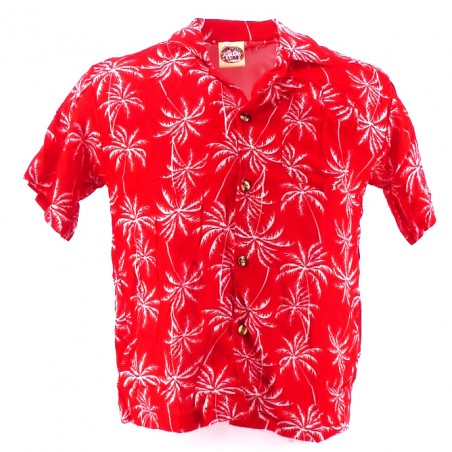 Chemise Hawaïenne rouge Palmeraie