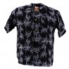 Chemise Hawaïenne noire Palmeraie