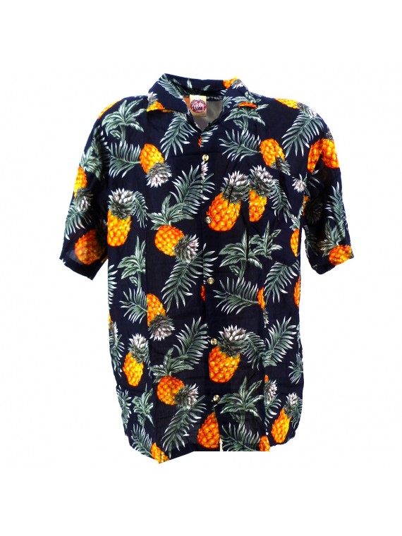 Chemise Hawaïenne Noire Ananas
