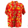 Chemise Hawaïenne rouge motifs Ananas