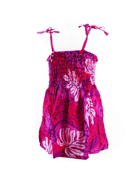 robe enfant couleur rose motifs Tatouage polynesien