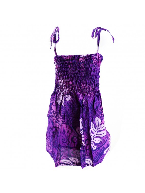robe enfant couleur Violette motif Tatouage polynesien