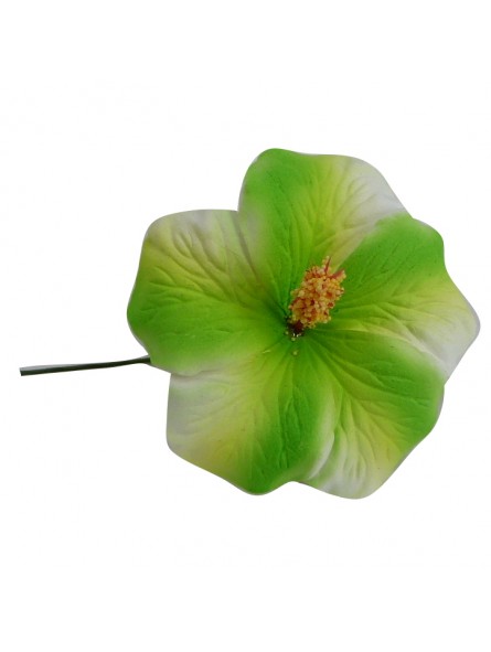 Hibiscus marbré vert sur tige métal