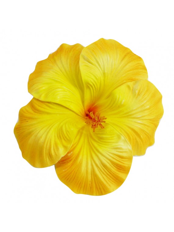 Barrette 16 cm à cheveux Hibiscus Jaune