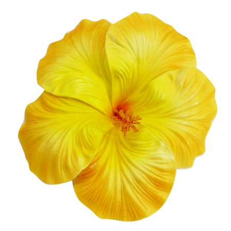 Barrette 16 cm à cheveux Hibiscus Jaune