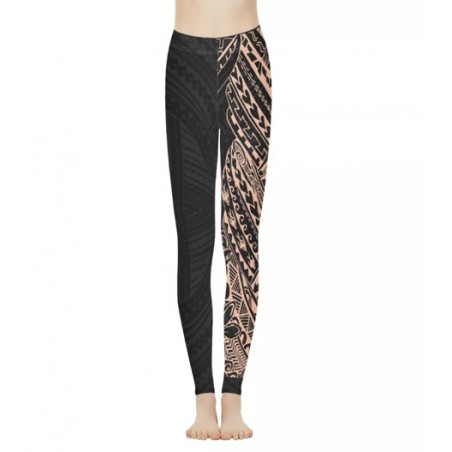 Leggins Full tatouage crème saumoné