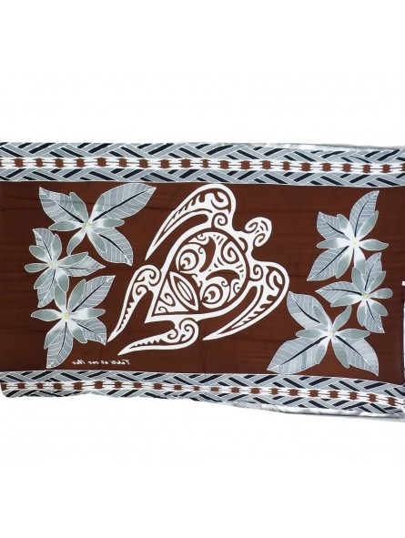 Paréo Marron Tatouage Tortue