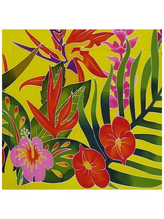 Paréos Par Terre de Fleurs Jaune