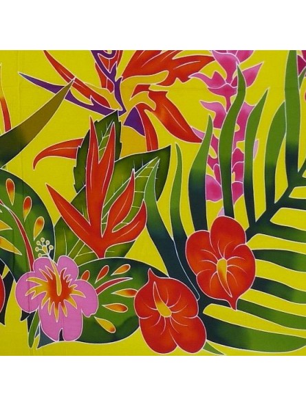 Paréos Par Terre de Fleurs Jaune