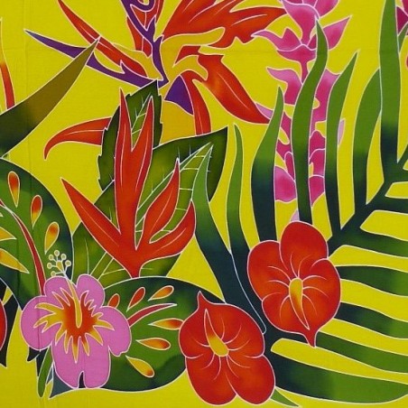 Paréos Par Terre de Fleurs Jaune