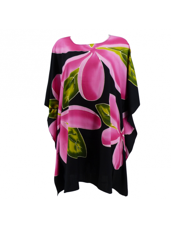 Tunique couleur noire avec motifs fleurs de  Frangipane