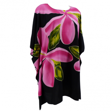 Tunique couleur noire avec motifs fleurs de  Frangipane