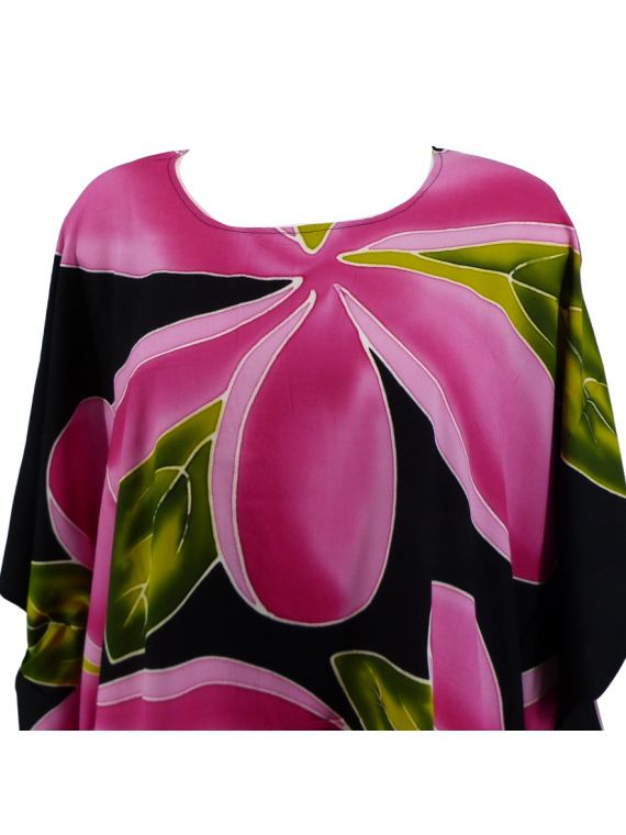 Tunique couleur noire avec motifs fleurs de  Frangipane
