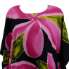 Tunique couleur noire avec motifs fleurs de  Frangipane
