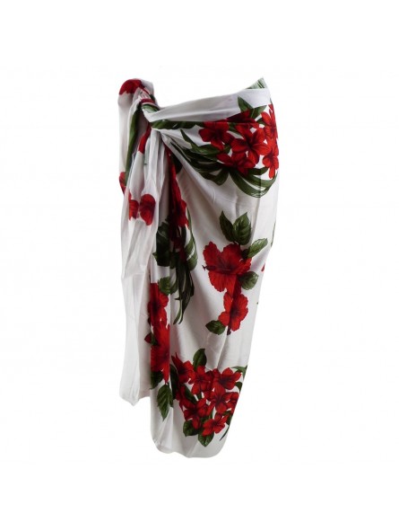 Paréo Blanc et rouge Flower Saison
