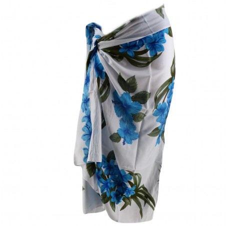 Paréo Blanc et bleu Flower Saison