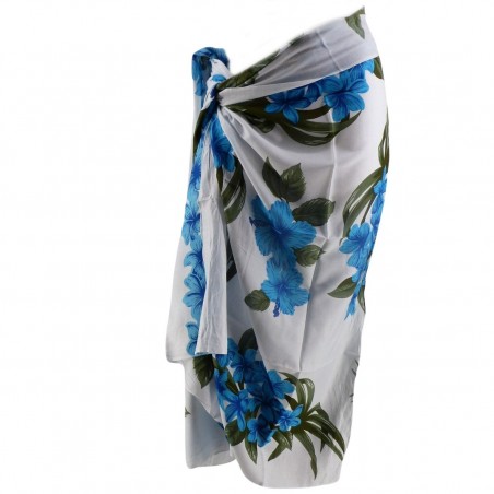 Paréo Blanc et bleu Flower Saison