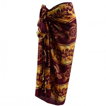 PARÉO Bordeaux marron RONDE DE TORTUE