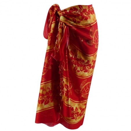 PARÉO rouge RONDE DE TORTUE