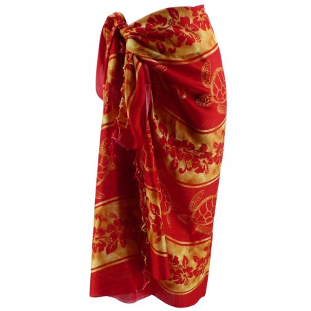 PARÉO rouge RONDE DE TORTUE