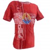 T-shirt rouge Tatouage drapeau Tahiti Fenua