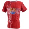 T-shirt rouge Tatouage drapeau Tahiti Fenua