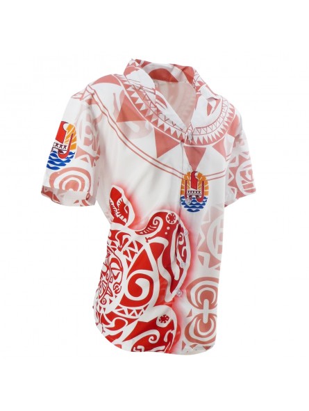 Chemise Tahitienne Tatouage tortue Drapeau Polynésien