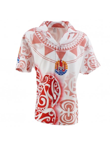 Chemise Tahitienne Tatouage tortue Drapeau Polynésien