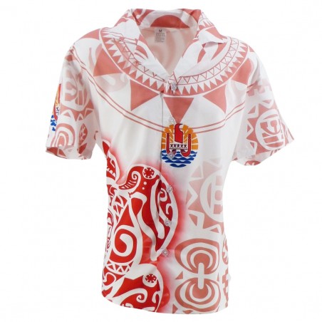 Chemise Tahitienne Tatouage tortue Drapeau Polynésien