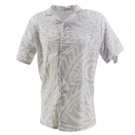 Chemise Tahitienne Blanche Tatouage