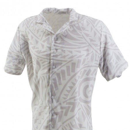Chemise Tahitienne Blanche Tatouage