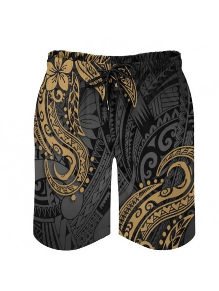 Short de bain homme Noir motifs Tatouage Polynesien