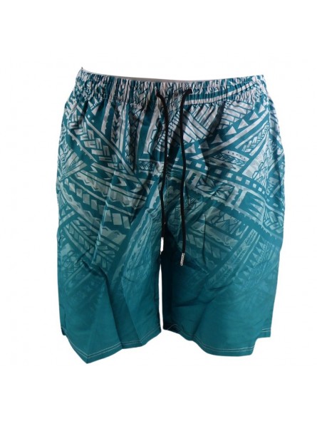 Short de bain homme couleur Verte motif tatouage Polynesien