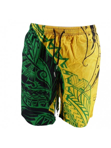 Short de bain homme couleur jamaique Tatouage polynesien